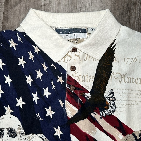 Royale Air American Patriotic Mount Rushmore Polo - Large - Picture 5 of 5